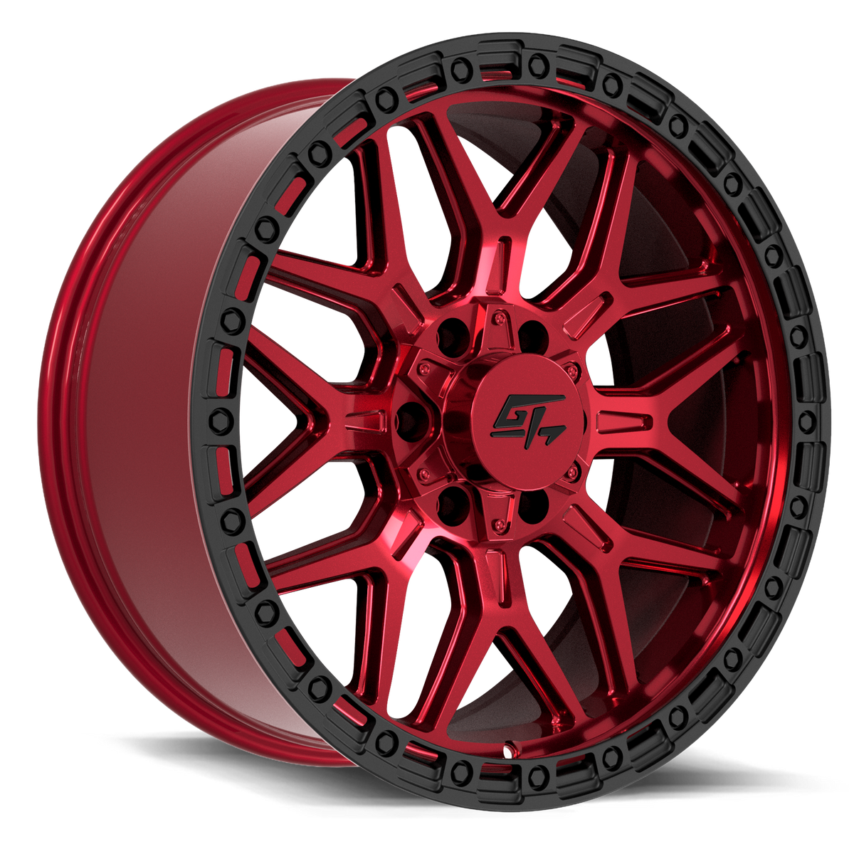 Revolt 20x9 6x135 / 6x139.7 +12 Red Anodized with Black Ring