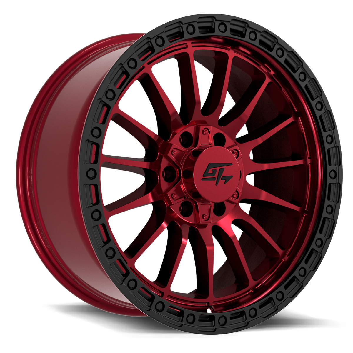 Renegade 17x9 5x127 / 5x139.7 -12 Red Anodized with Black Ring