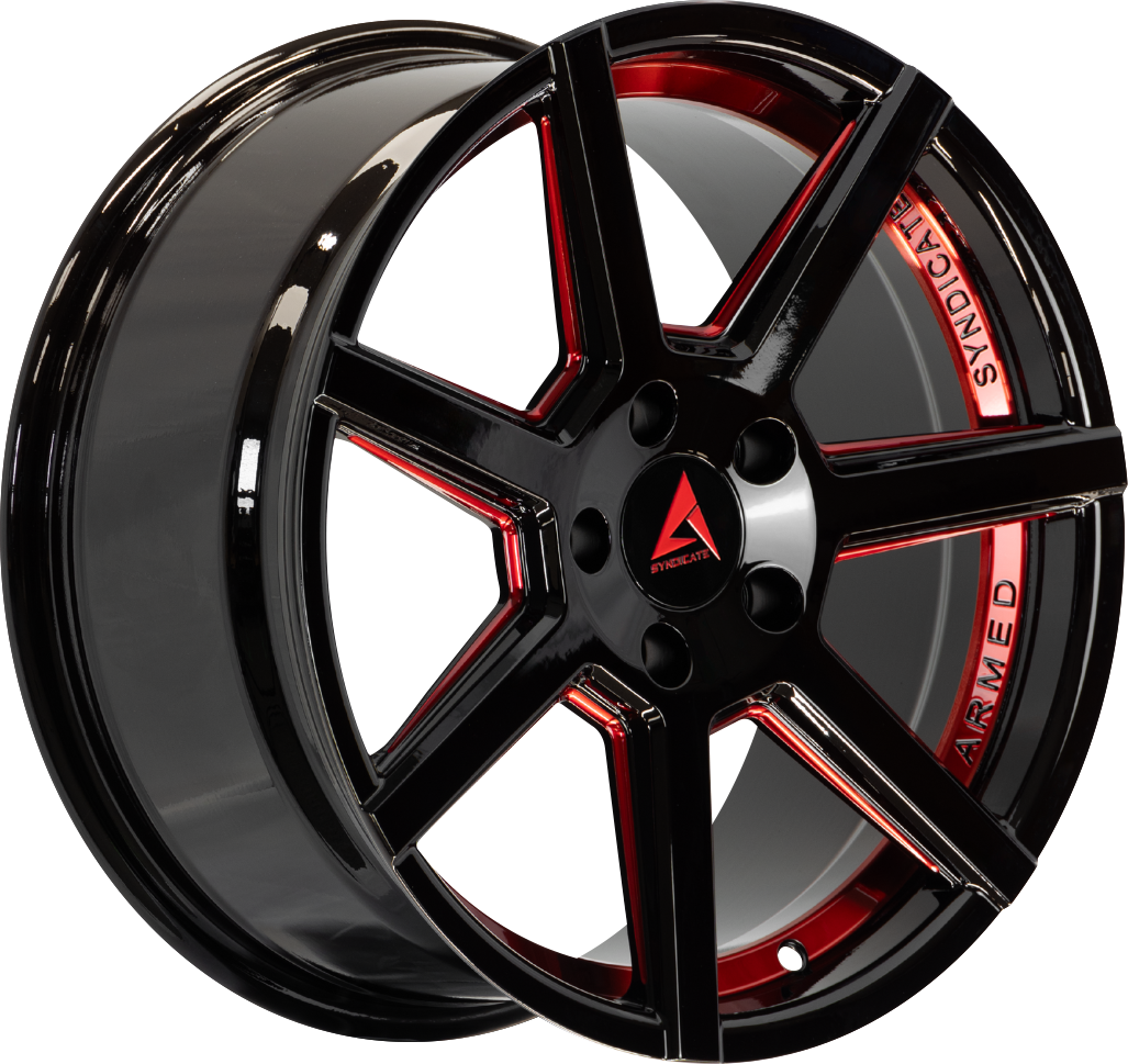 ASSASSIN 74.1 20x9 5x127 30 GLOSS BLACK + RED