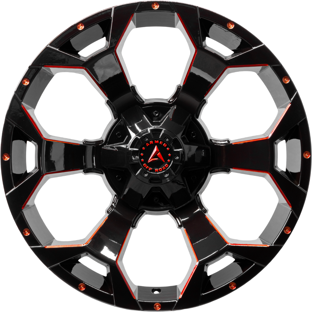 BOMBER 87.1 20x10 Blank 0 GLOSS BLACK RED MILLED