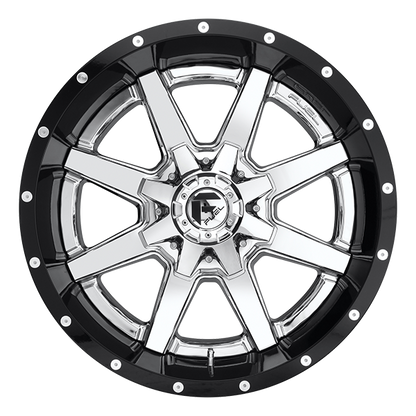 FUEL D260 MAVERICK 20x12 5x139.7/5x150 -44 CHROME PLATED GLOSS BLACK LIP