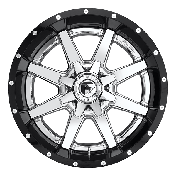 FUEL OFF-ROAD D260 MAVERICK 20.0x12.0 8x165.1 CHROME PLATED GLOSS BLACK LIP