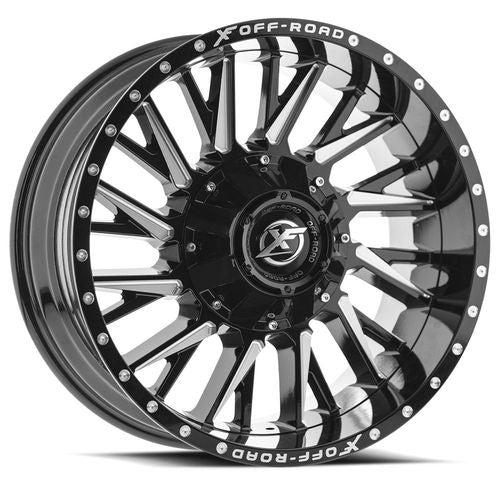 XF OFFROAD XF-226 20.0x10.0 8x165.1/8x170 Gloss Black Milled