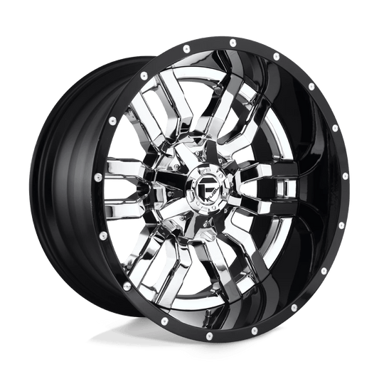 FUEL D270 SLEDGE 20x12 8x180 -43 CHROME PLATED GLOSS BLACK LIP