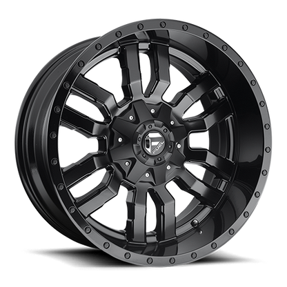 FUEL D596 SLEDGE 17x8 6x139.7 35 MATTE BLACK GLOSS BLACK LIP
