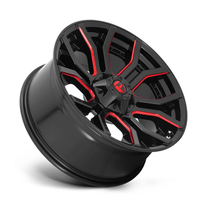 FUEL D712 RAGE 24x12 8x180 -44 GLOSS BLACK RED TINTED CLEAR