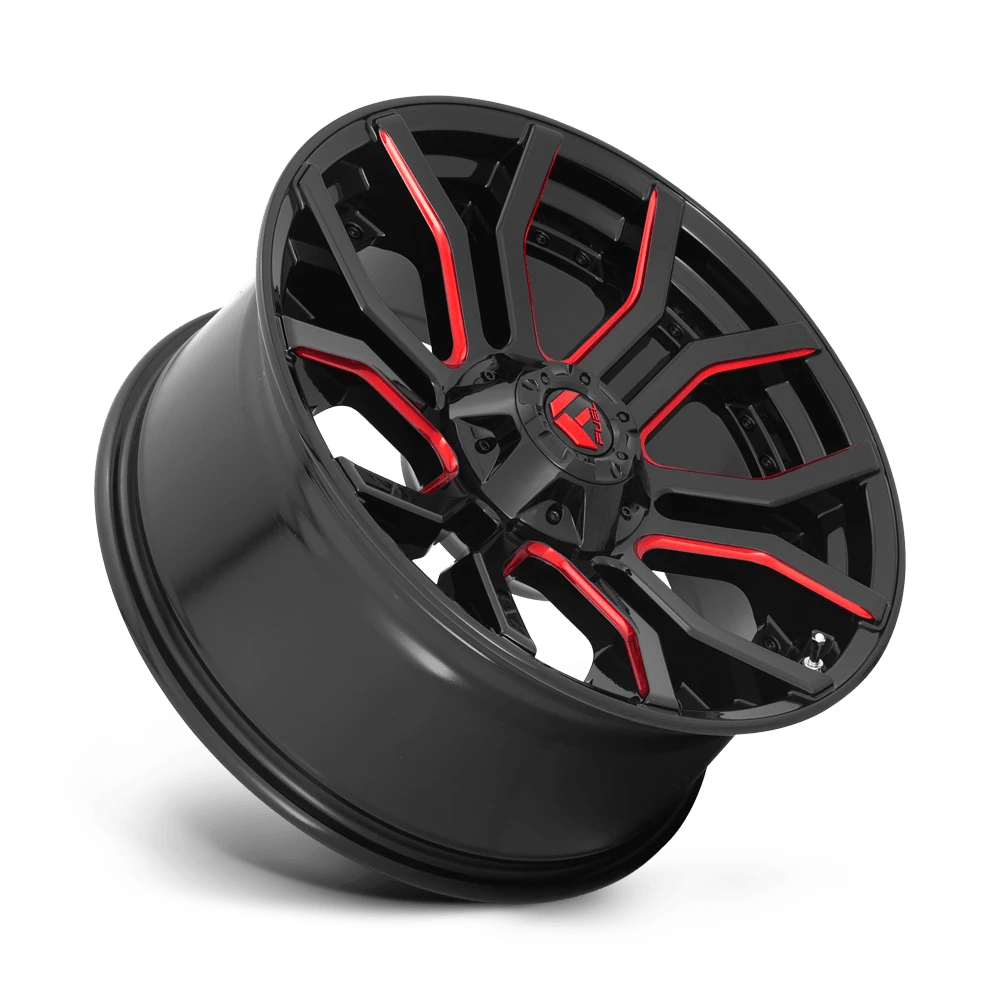 FUEL OFF-ROAD D712 RAGE 24.0x12.0 8x165.1 GLOSS BLACK RED TINTED CLEAR