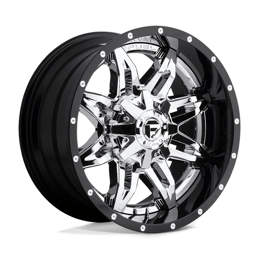 FUEL D266 LETHAL 20x12 6x135/6x139.7 -44 CHROME PLATED GLOSS BLACK LIP