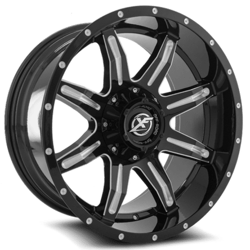 XF OFFROAD XF-215 22.0x12.0 6x135/6x139.7 Gloss Black Milled