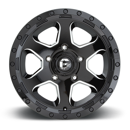 FUEL D590 RIPPER 17x9 5x127 -12 GLOSS BLACK MILLED