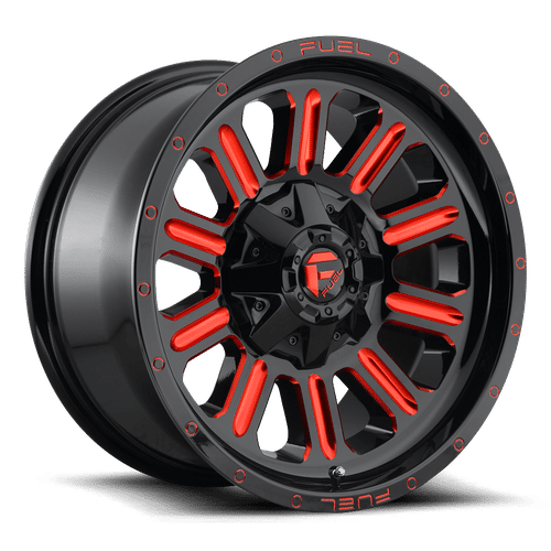 FUEL OFF-ROAD D621 HARDLINE 22.0x10.0 8x170 GLOSS BLACK RED TINTED CLEAR