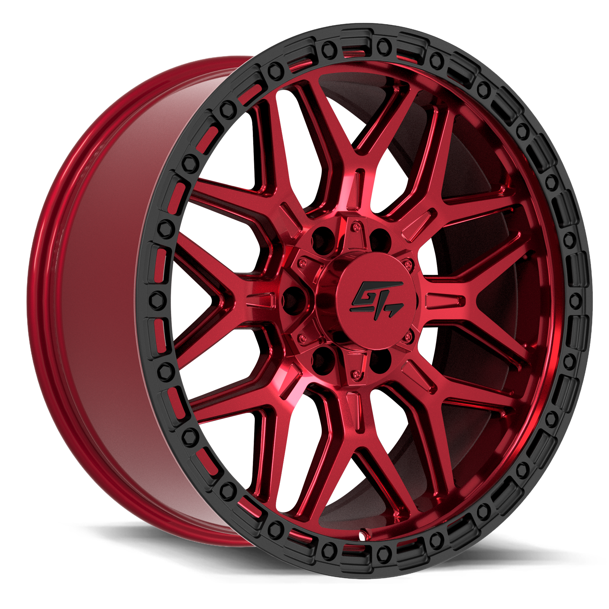 GT OFFROAD REVOLT 18.0x9.0 6x135/6x139.7 Red Anodized with Black Ring