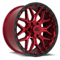 Revolt 17x8.5 6x135 / 6x139.7 +25 Red Anodized with Black Ring