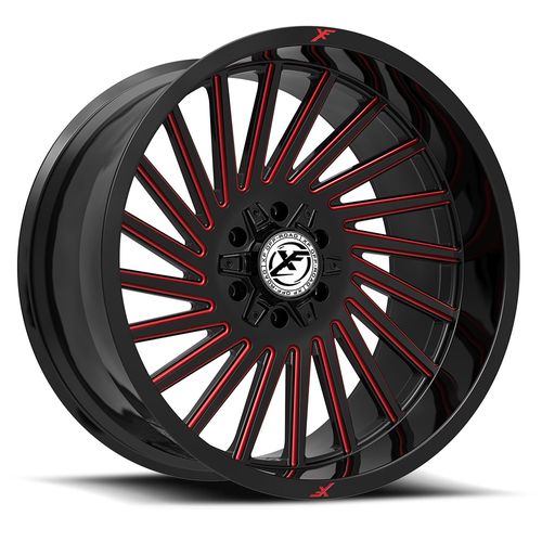 XF OFFROAD XF-239GBMRED 22.0x12.0 6x135/6x139.7 Gloss Black Milled Red