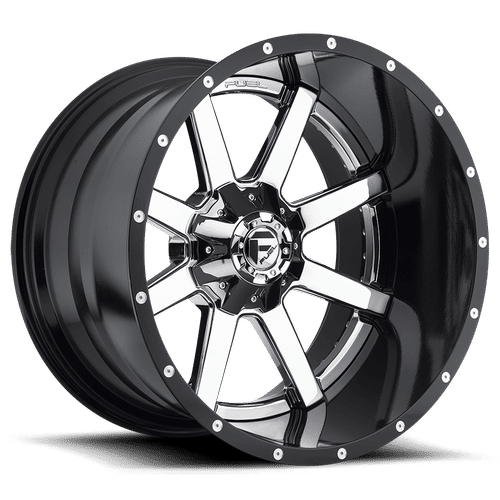 FUEL OFF-ROAD D260 MAVERICK 24.0x16.0 8x170 CHROME PLATED GLOSS BLACK LIP