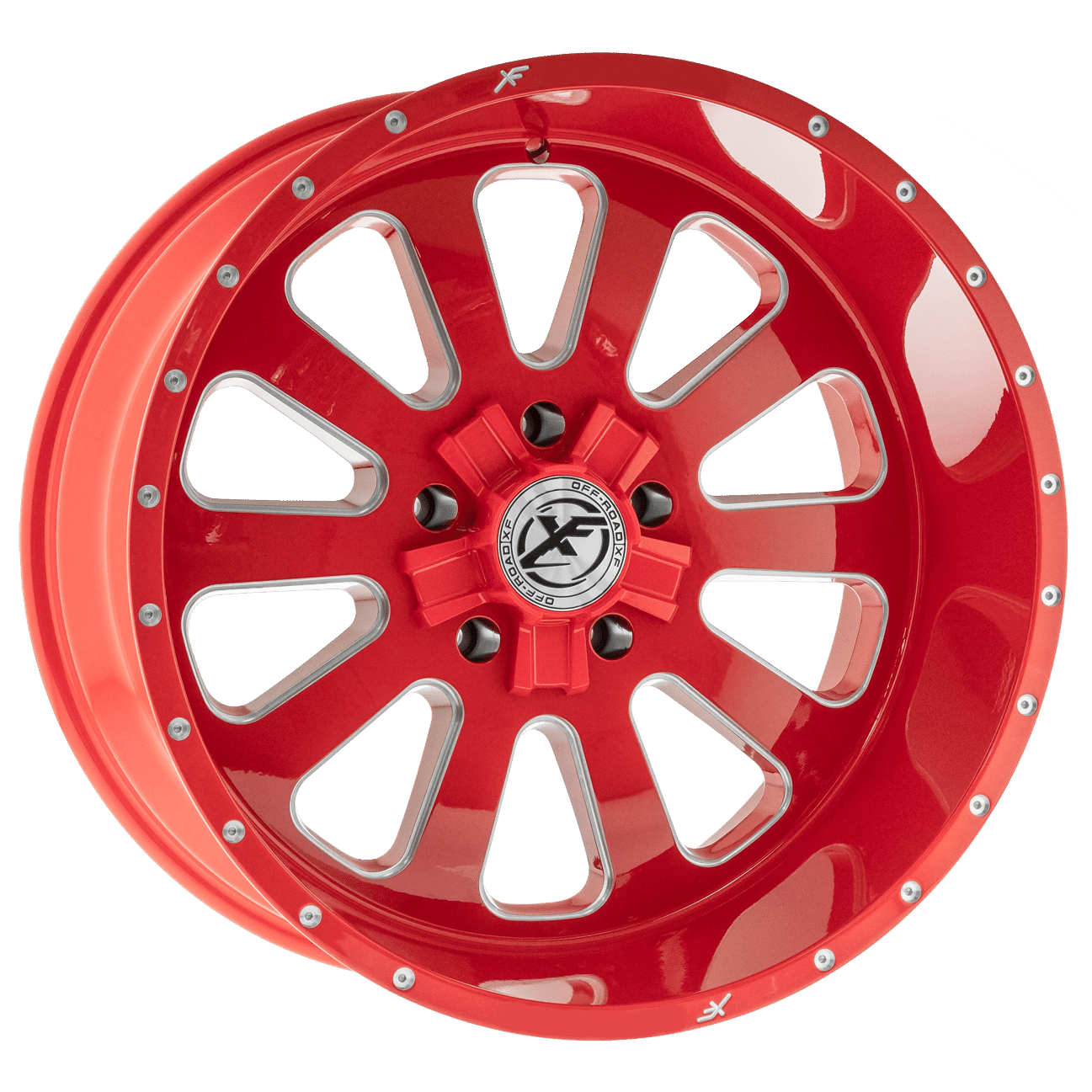XF OFFROAD XFX-302 24.0x14.0 6x135/6x139.7 Red Milled