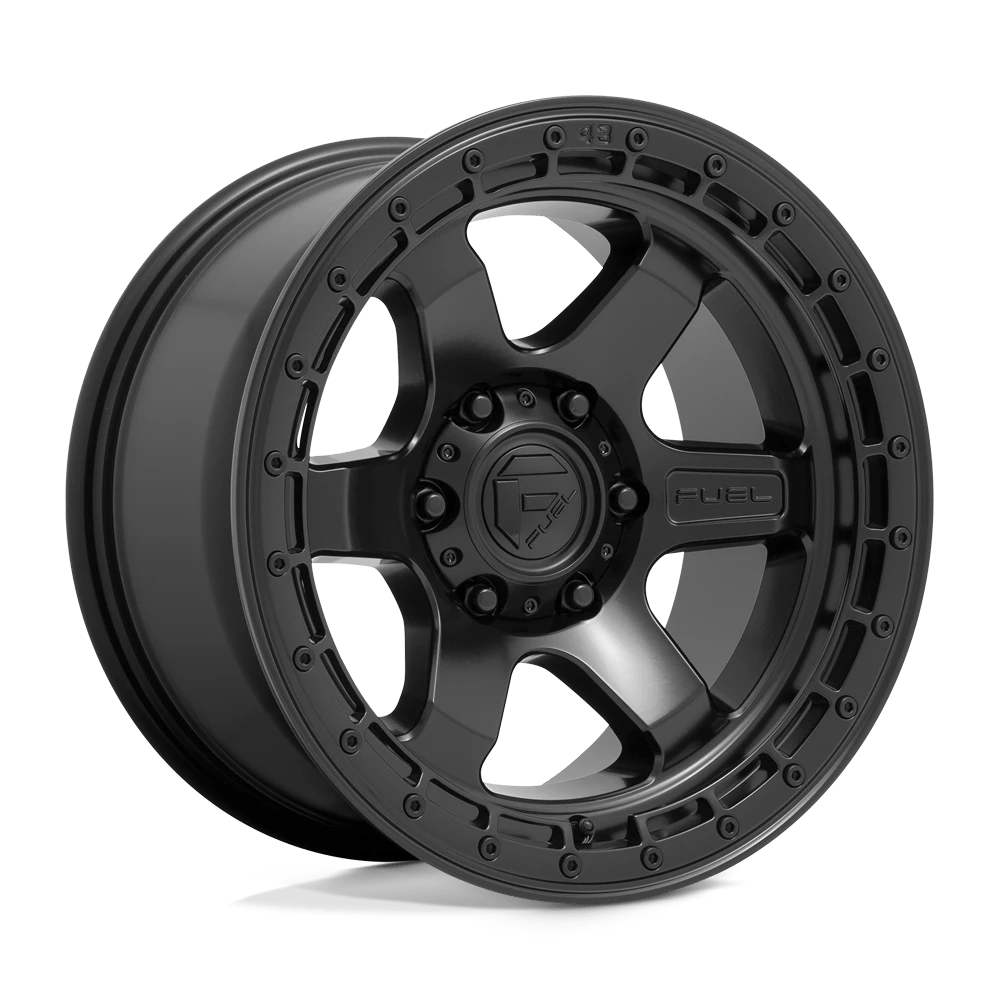 FUEL D750 BLOCK 18x9 6x139.7 -12 MATTE BLACK WITH BLACK RING