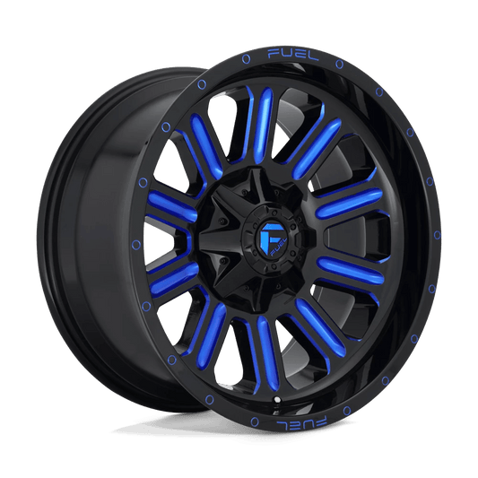 FUEL D646 HARDLINE 22x12 8x180 -44 GLOSS BLACK BLUE TINTED CLEAR