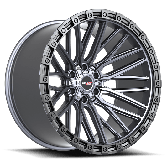 VORTEK VRT-608 22.0x12.0 6x135/6x139.7 Matte Titanium Black Bead Ring