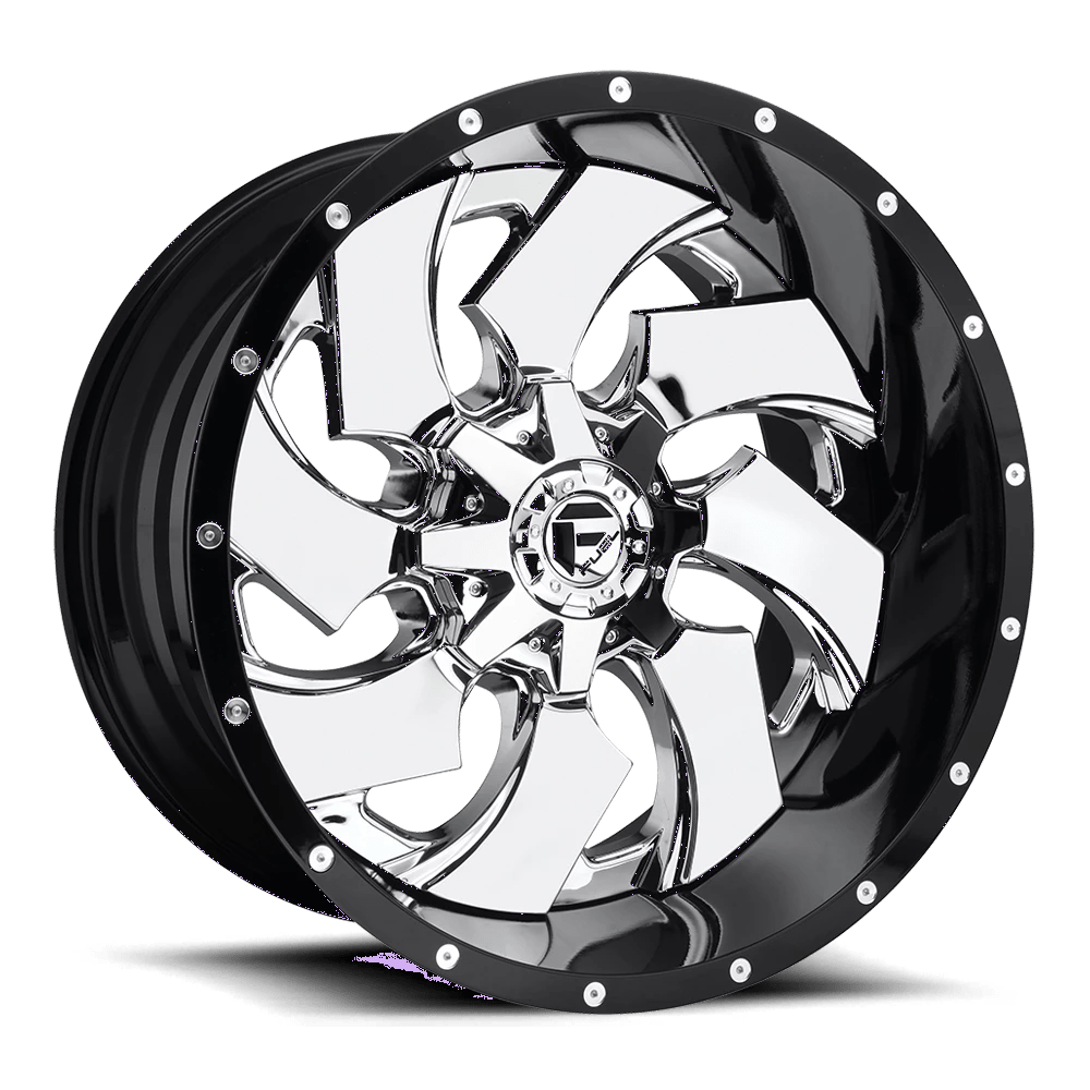 FUEL OFF-ROAD D240 CLEAVER 22.0x10.0 5x127/5x114.3 CHROME PLATED GLOSS BLACK LIP