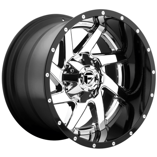 FUEL D263 RENEGADE 20x12 8x180 -44 CHROME PLATED GLOSS BLACK LIP