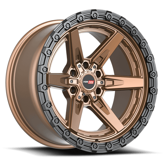 VRT-602 18x9 6x135/6x139.7 -12 Matte Bronze With Black Bead Ring