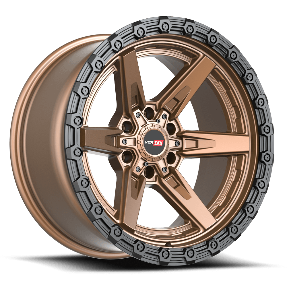 VORTEK VRT-602 17.0x9.0 6x135/6x139.7 Matte Bronze With Black Bead Ring