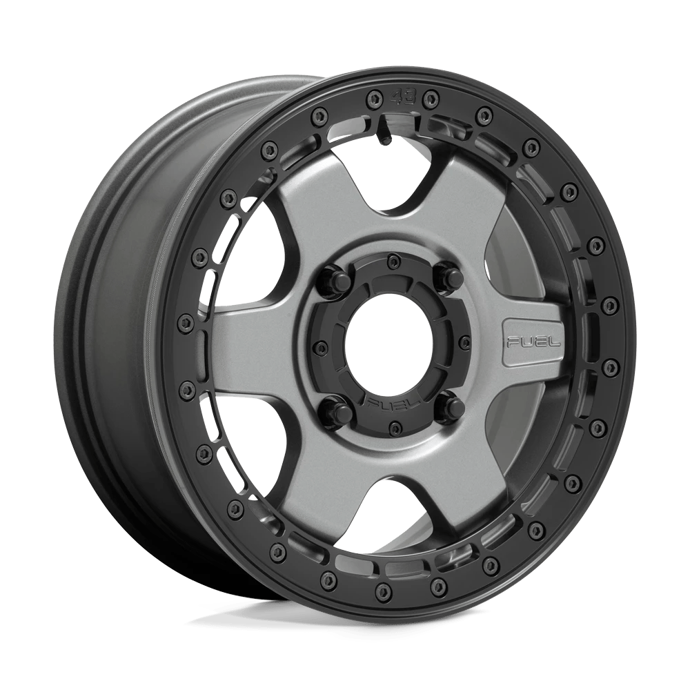 FUEL OFF-ROAD D923 BLOCK BL - OFF ROAD ONLY 15.0x6.0 4x137 MATTE GUN METAL WITH BLACK RING