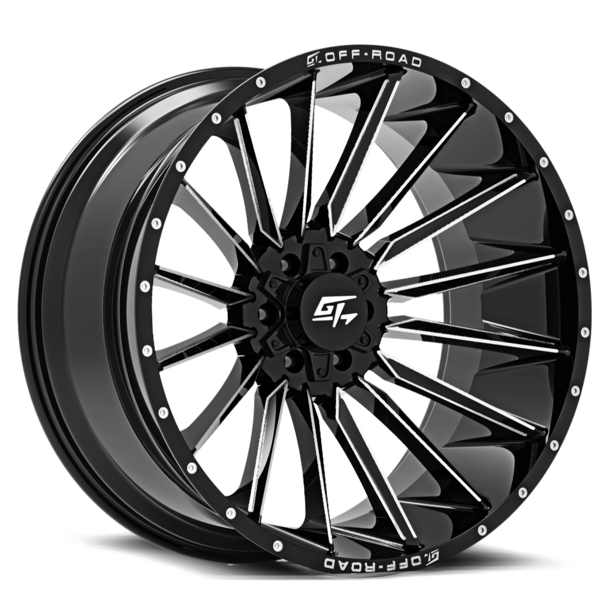 GT OFFROAD STARK 20.0x9.0 8x165.1/8x170 Gloss Black Milled