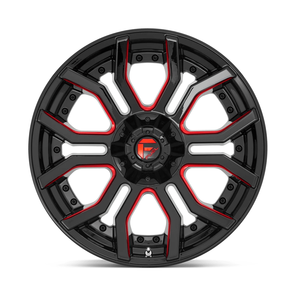 FUEL OFF-ROAD D712 RAGE 24.0x12.0 8x165.1 GLOSS BLACK RED TINTED CLEAR