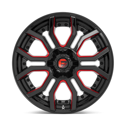 FUEL D712 RAGE 24x12 8x180 -44 GLOSS BLACK RED TINTED CLEAR