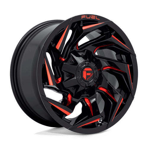 FUEL OFF-ROAD D755 15.0x8.0 5x139.7 GLOSS BLACK MILLED WITH RED TINT