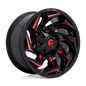 FUEL OFF-ROAD D755 15.0x8.0 5x139.7 GLOSS BLACK MILLED WITH RED TINT