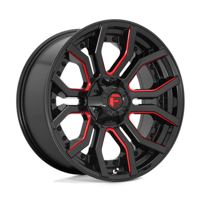 FUEL D712 RAGE 24x12 8x180 -44 GLOSS BLACK RED TINTED CLEAR