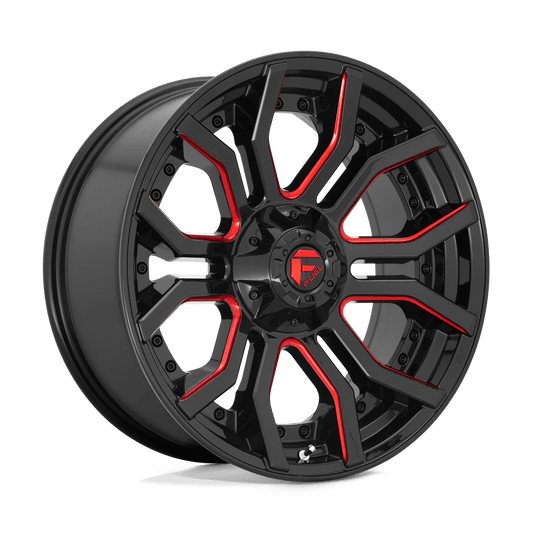 FUEL D712 RAGE 24x12 8x180 -44 GLOSS BLACK RED TINTED CLEAR