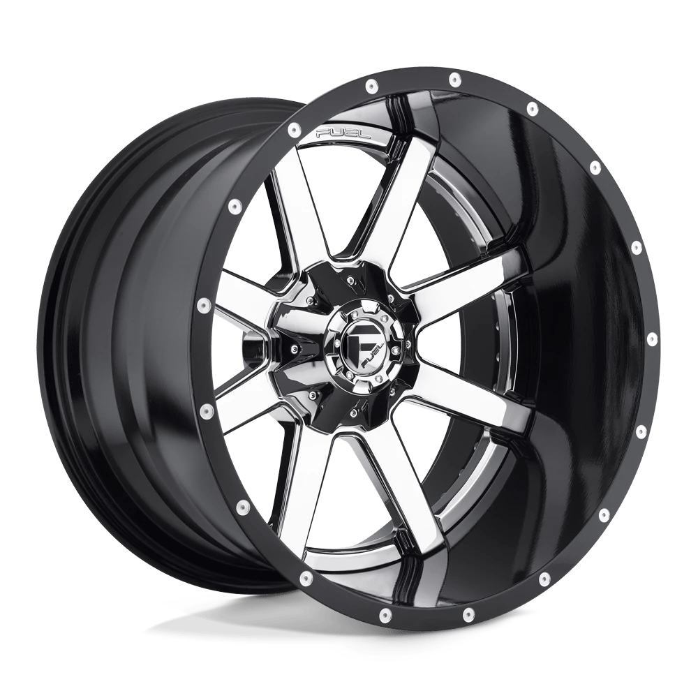 FUEL OFF-ROAD D260 MAVERICK 22.0x14.0 8x165.1 CHROME PLATED GLOSS BLACK LIP