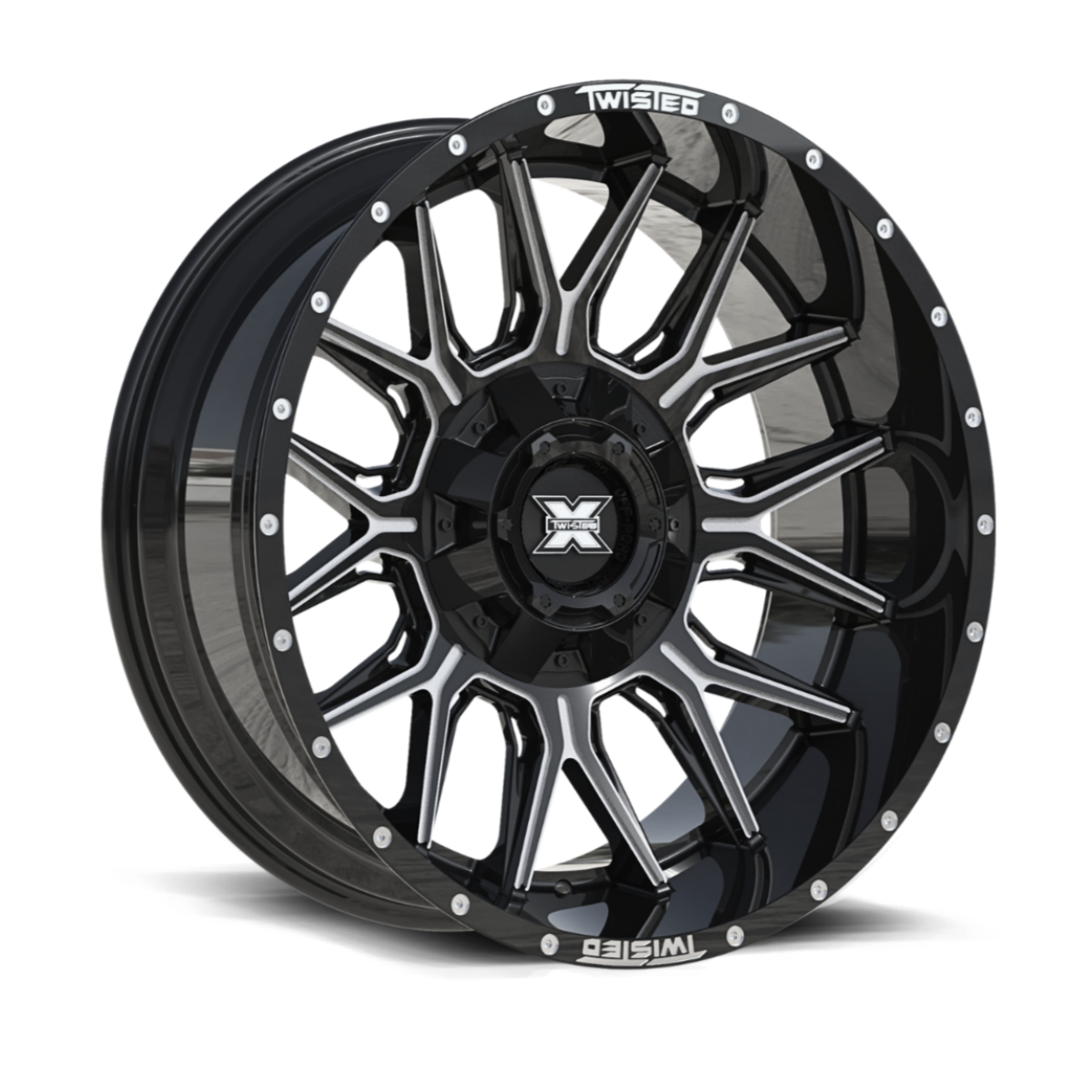 TWISTED OFF-ROAD TW1 20.0x10.0 8x165.1 Gloss Black Milled