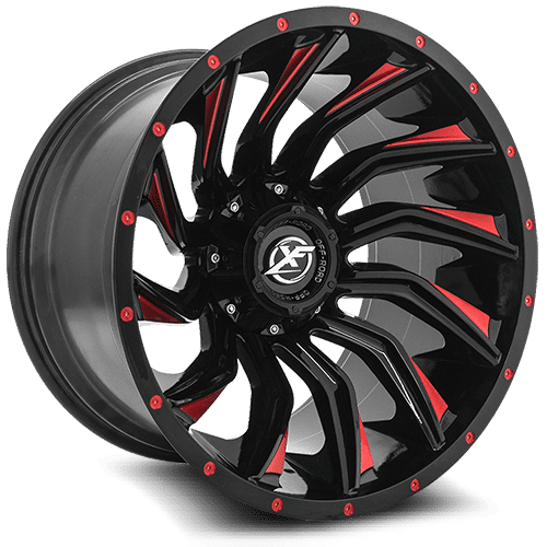 XF OFFROAD XF-224 20.0x10.0 8x165.1/8x180 Gloss Black Red