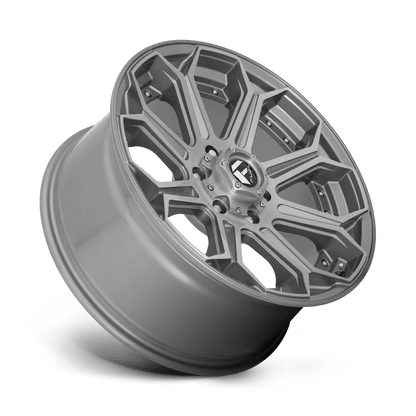 FUEL D705 SIEGE 22x10 6x139.7 -18 BRUSHED GUN METAL TINTED CLEAR
