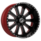 XF OFFROAD XFX-302 24x14 5x127/5x139.7 -76 Gloss Black Milled W/Red Inner