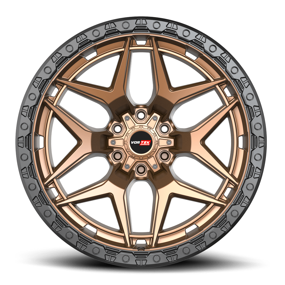VORTEK VRT-603 17.0x9.0 6x135/6x139.7 Matte Bronze With Black Bead Ring