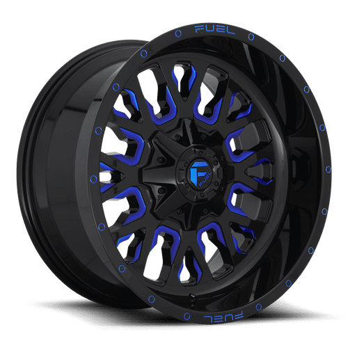 FUEL OFF-ROAD D645 STROKE 24.0x14.0 6x135/6x139.7 GLOSS BLACK BLUE TINTED CLEAR