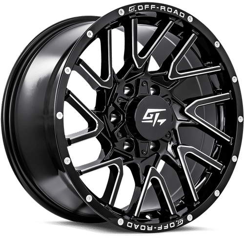 GT OFFROAD AGGRESSION 17.0x9.0 6x135/6x139.7 Gloss Black Milled