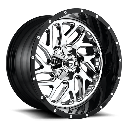 FUEL D211 TRITON 20x12 8x180 -44 CHROME PLATED GLOSS BLACK LIP