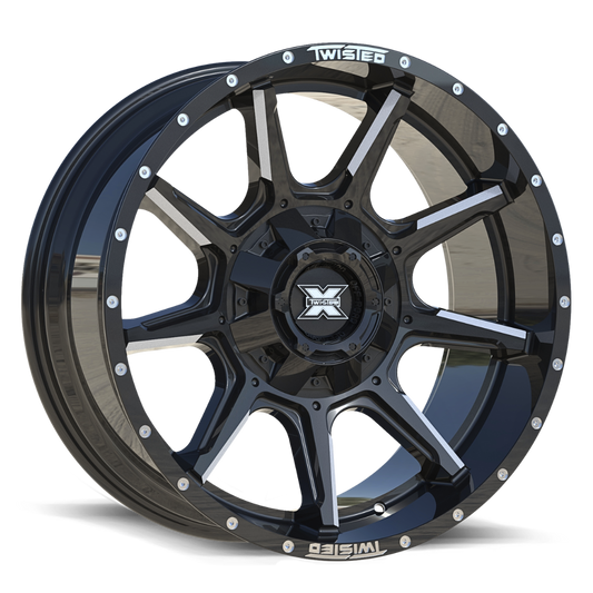 TW2 20x9 8x165.1/8x180 12 Gloss Black Milled