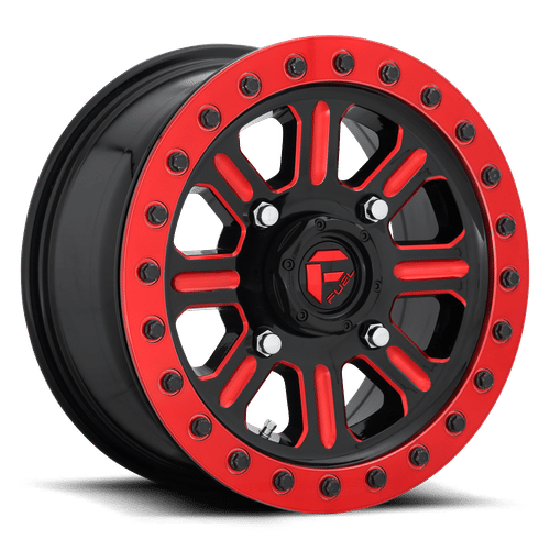 Fuel D911 15x10 4x137 25 GLOSS BLACK RED TINTED CLEAR