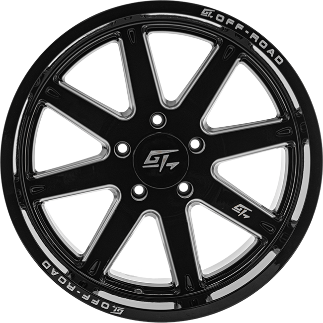 GT OFFROAD INVASION 24.0x12.0 6x135 Gloss Black Milled