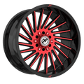XF OFFROAD XF-239 22.0x12.0 6x135/6x139.7 Black Machined Red
