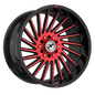 XF OFFROAD XF-239 20.0x9.0 8x165.1/8x170 Black Machined Red