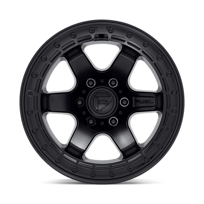 FUEL D122 BLOCK BEADLOCK 17x9 5x127 -15 MATTE BLACK WITH MATTE BLACK RING